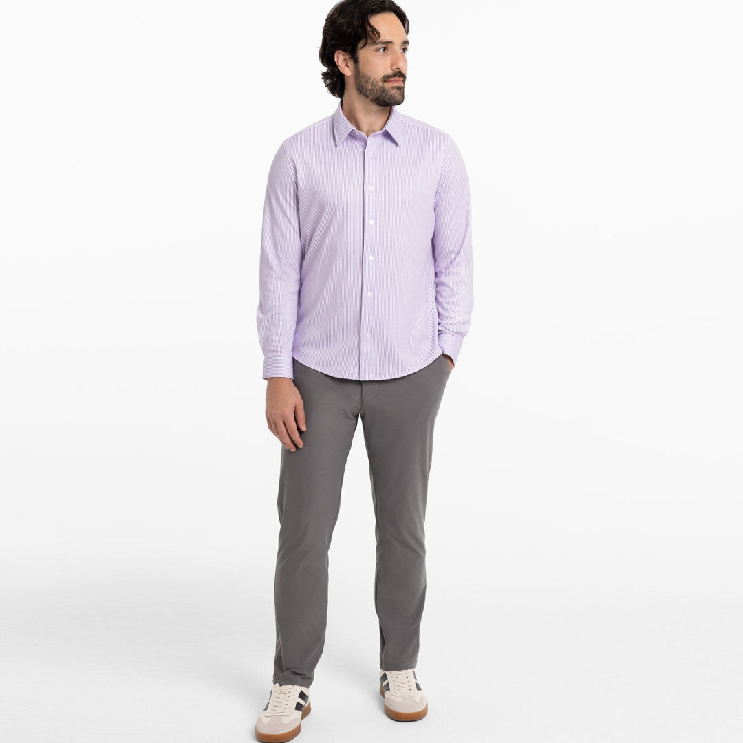Ash & Erie Iris Stripes Performance Stretch Shirt for Short Men   Everyday Shirts