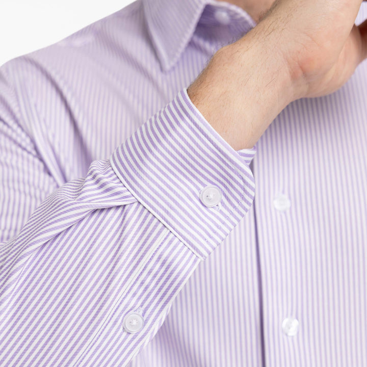 Ash & Erie Iris Stripes Performance Stretch Shirt for Short Men   Everyday Shirts
