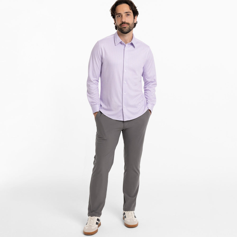 Ash & Erie Iris Stripes Performance Stretch Shirt for Short Men   Everyday Shirts