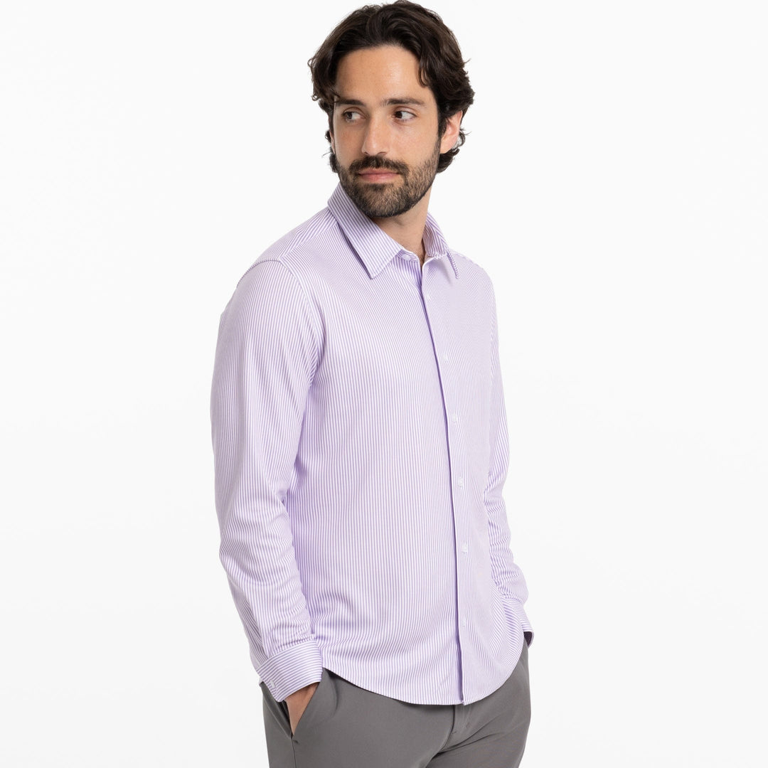 Ash & Erie Iris Stripes Performance Stretch Shirt for Short Men   Everyday Shirts