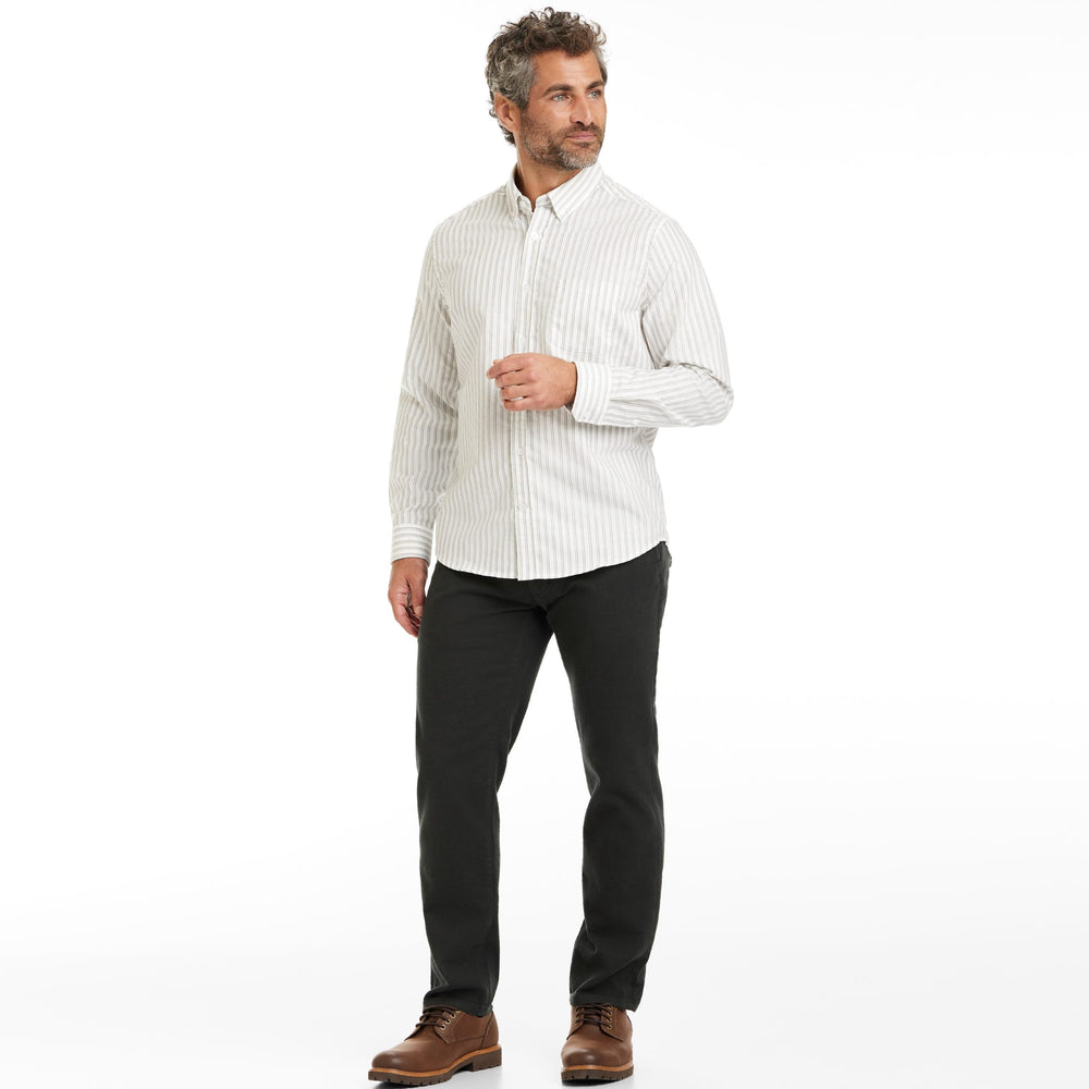 Ash & Erie Longford Stripe Oxford Wrinkle-Free Button-Down Shirt for Short Men   Everyday Shirts