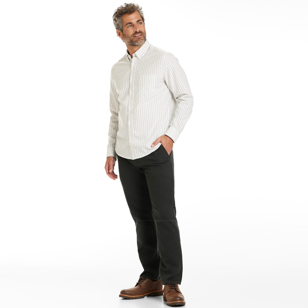 Ash & Erie Longford Stripe Oxford Wrinkle-Free Button-Down Shirt for Short Men   Everyday Shirts