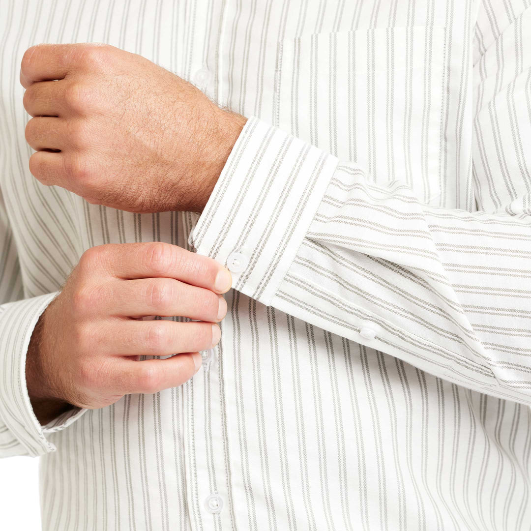 Ash & Erie Longford Stripe Oxford Wrinkle-Free Button-Down Shirt for Short Men   Everyday Shirts