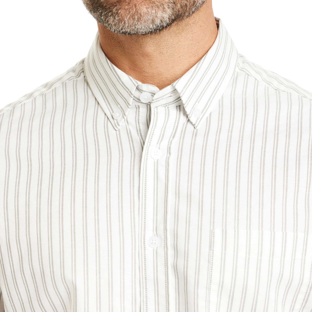 Ash & Erie Longford Stripe Oxford Wrinkle-Free Button-Down Shirt for Short Men   Everyday Shirts