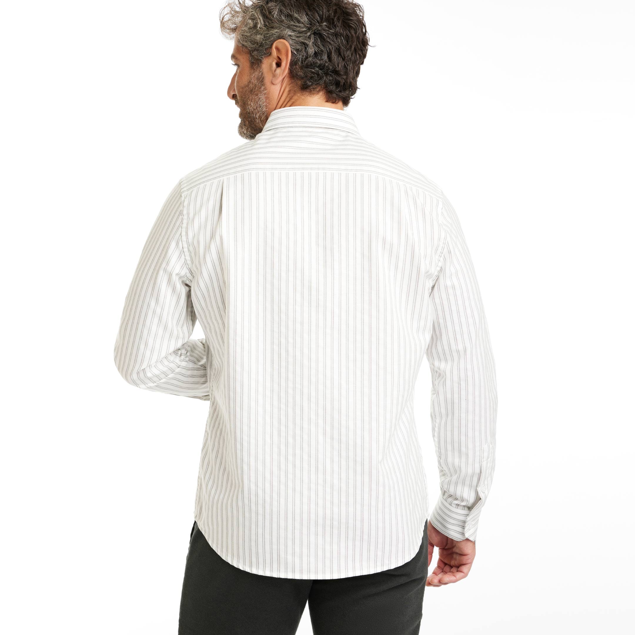 Ash & Erie Longford Stripe Oxford Wrinkle-Free Button-Down Shirt for Short Men   Everyday Shirts