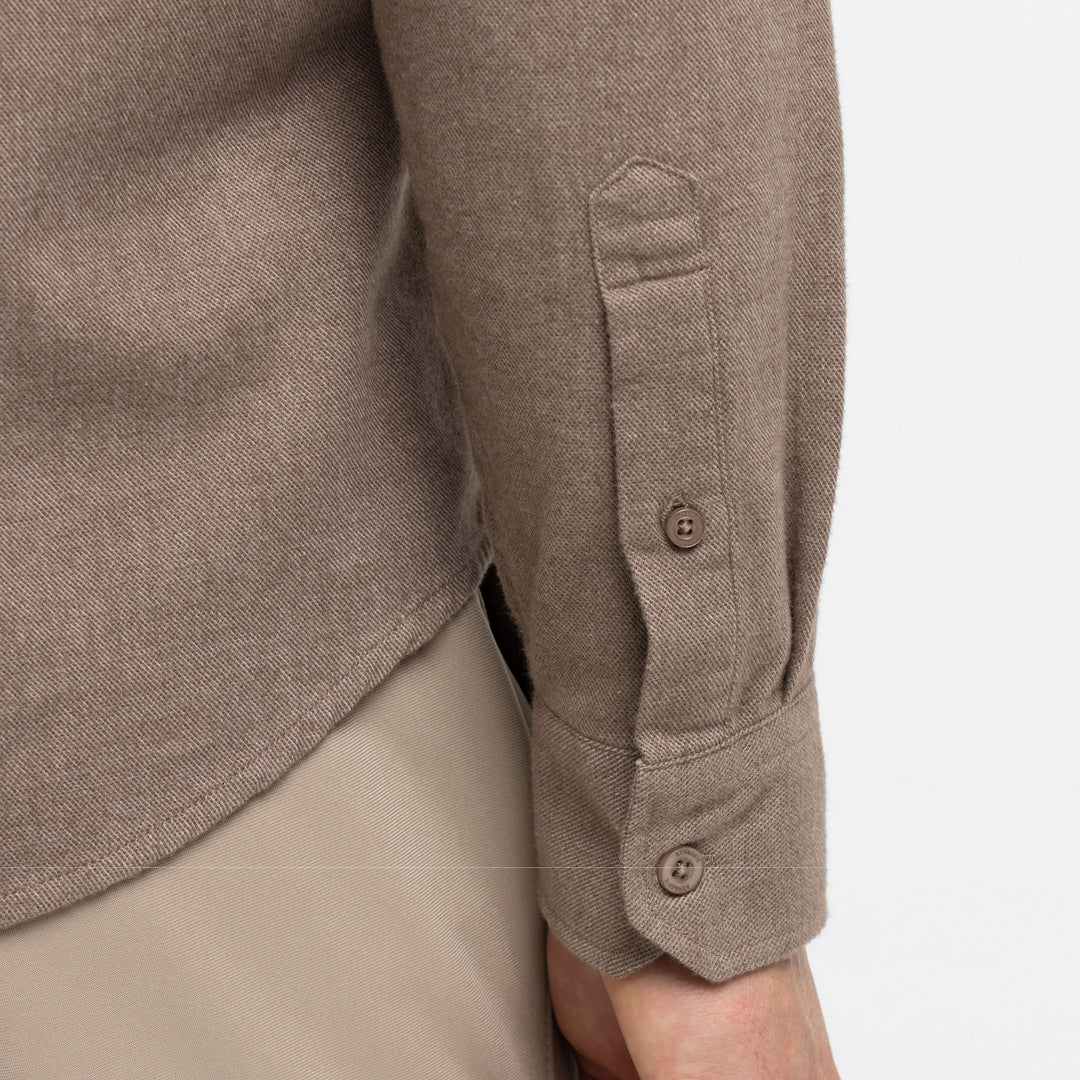 Ash & Erie Mocha Brushed Button-Down Shirt for Short Men   Everyday Shirts