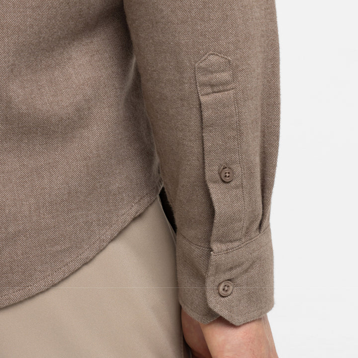 Ash & Erie Mocha Brushed Button-Down Shirt for Short Men   Everyday Shirts