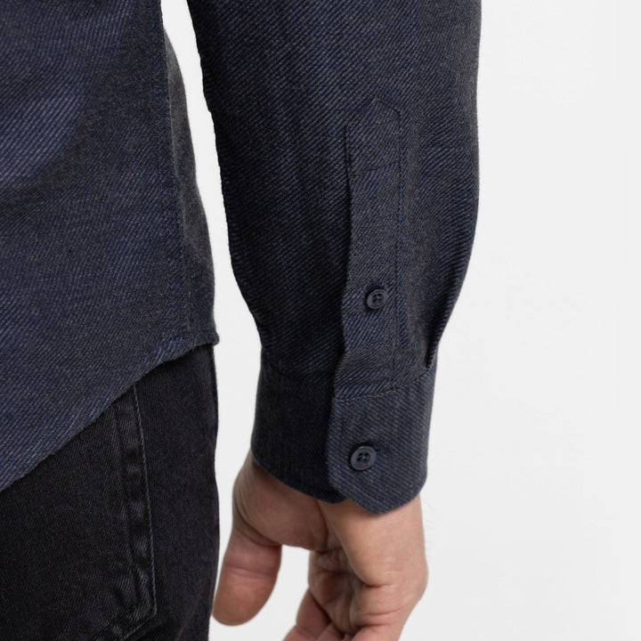Ash & Erie Navy Twill Brushed Button-Down Shirt for Short Men   Everyday Shirts