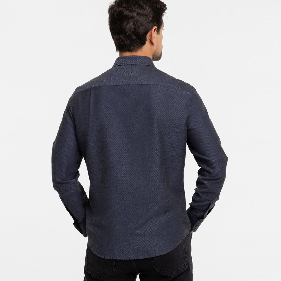 Ash & Erie Navy Twill Brushed Button-Down Shirt for Short Men   Everyday Shirts