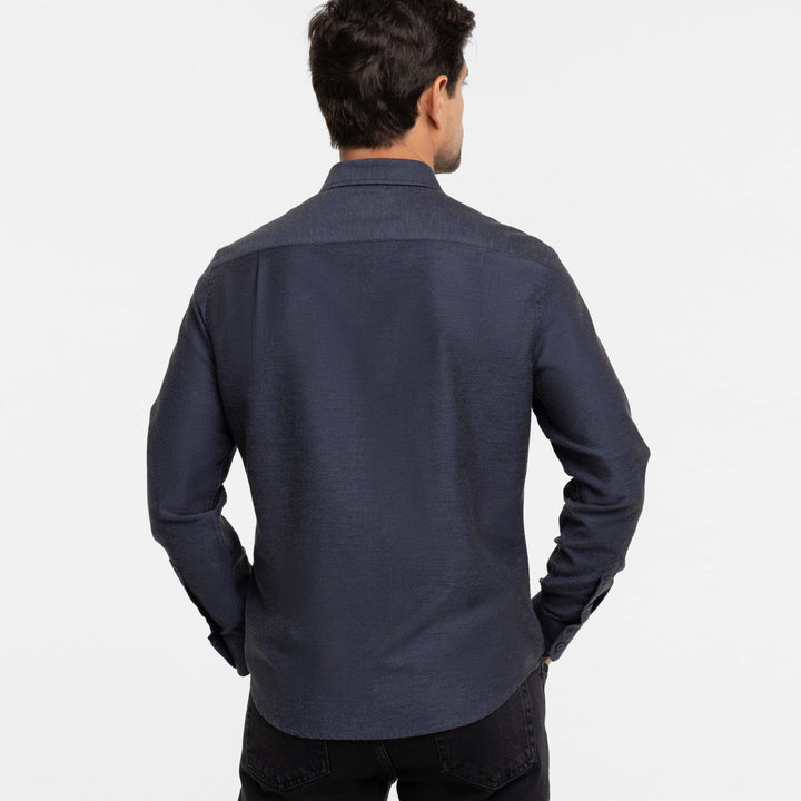 Ash & Erie Navy Twill Brushed Button-Down Shirt for Short Men   Everyday Shirts