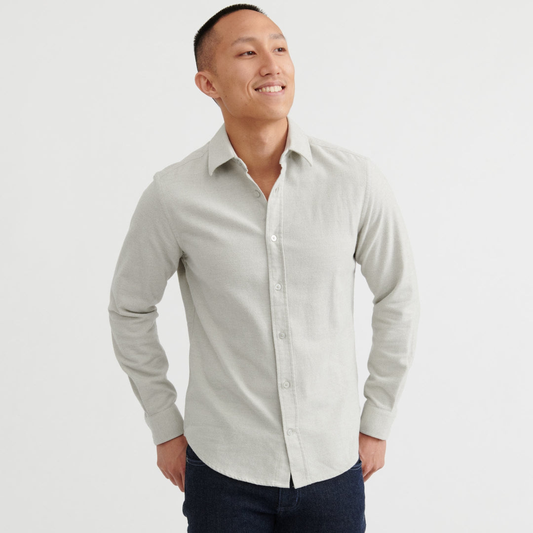 Ash & Erie Oat Brushed Button-Down Shirt for Short Men   Everyday Shirts