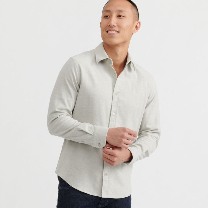 Ash & Erie Oat Brushed Button-Down Shirt for Short Men   Everyday Shirts