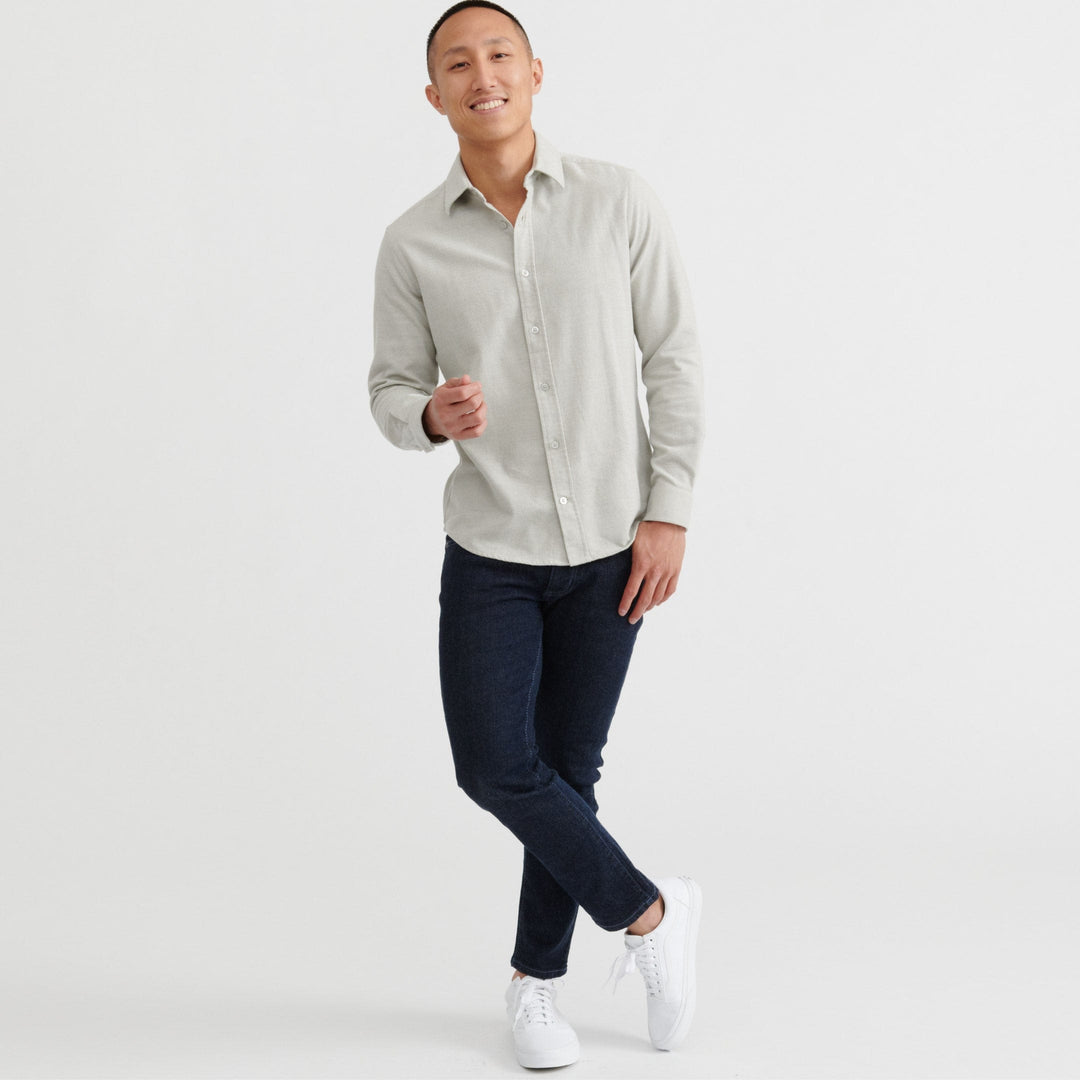 Ash & Erie Oat Brushed Button-Down Shirt for Short Men   Everyday Shirts