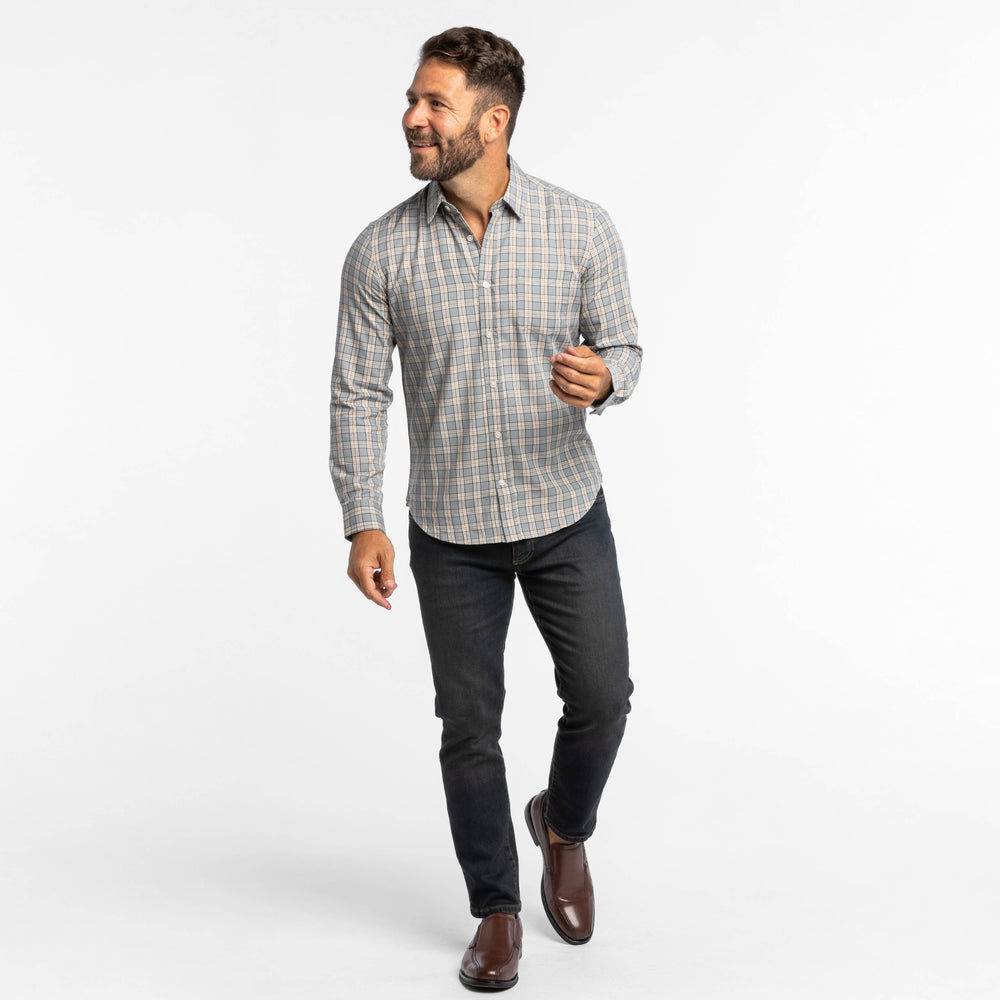 Ash & Erie Pewter Plaid Button-Down Shirt for Short Men   Everyday Shirts