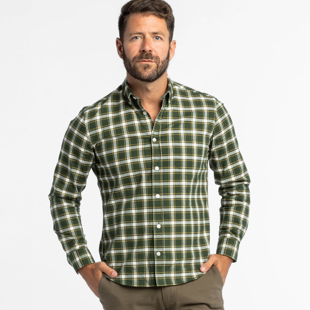 Ash & Erie Pinegrove Plaid Button-Down Shirt for Short Men Pinegrove Plaid / M / Slim