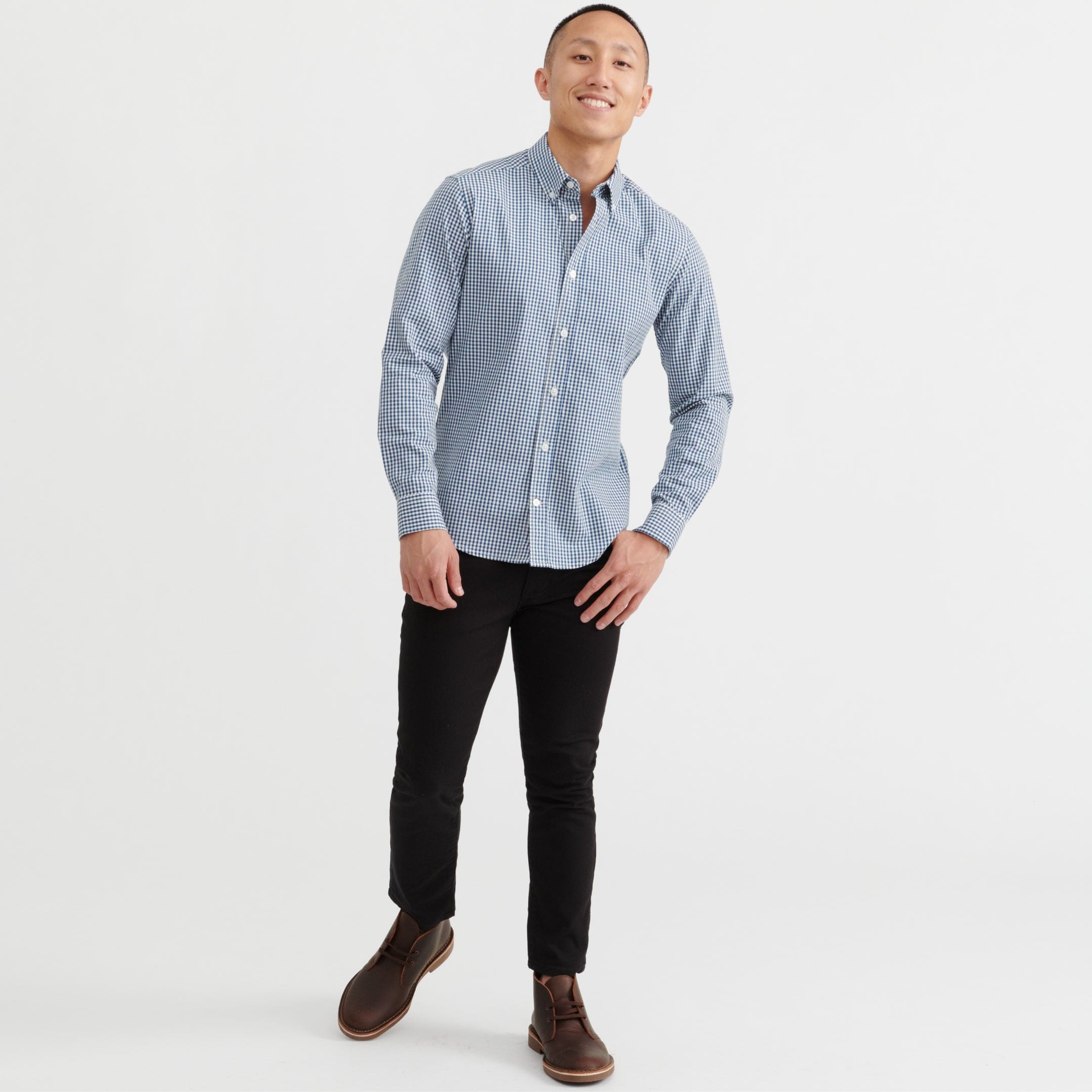 Ash & Erie Traverse Gingham Button-Down Shirt for Short Men Traverse Gingham / XL / Slim Ash & Erie Traverse Gingham Button-Down Shirt for Short Men Traverse Gingham / XL / Slim