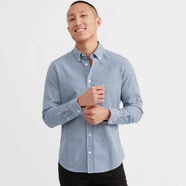 Ash & Erie Traverse Gingham Button-Down Shirt for Short Men