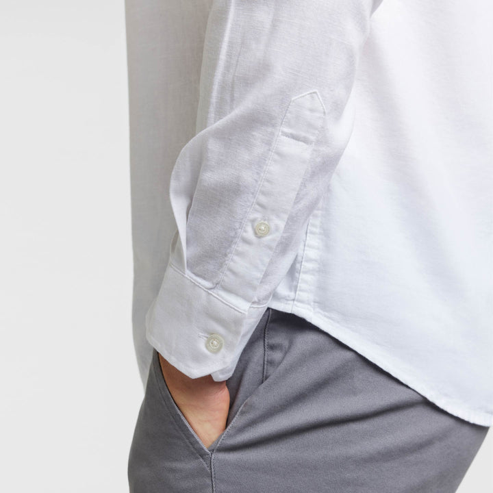 Ash & Erie White Linen Button-Down Shirt for Short Men   Everyday Shirts