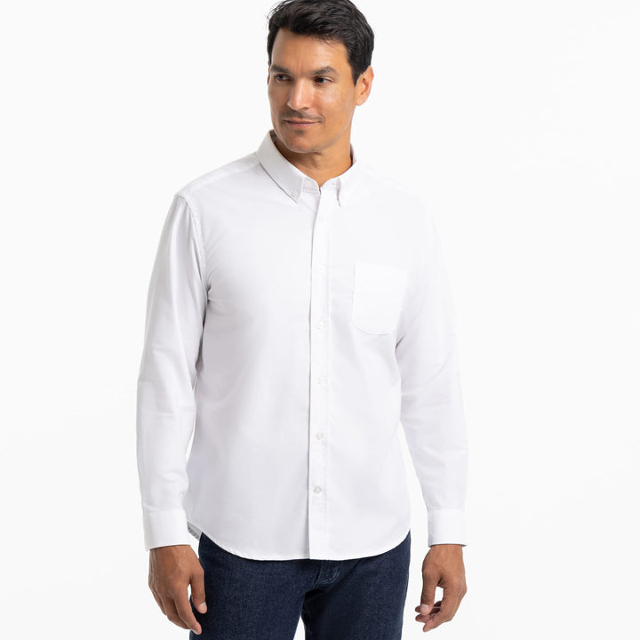 Ash & Erie White Oxford Wrinkle-Free Button-Down Shirt for Short Men   Everyday Shirts