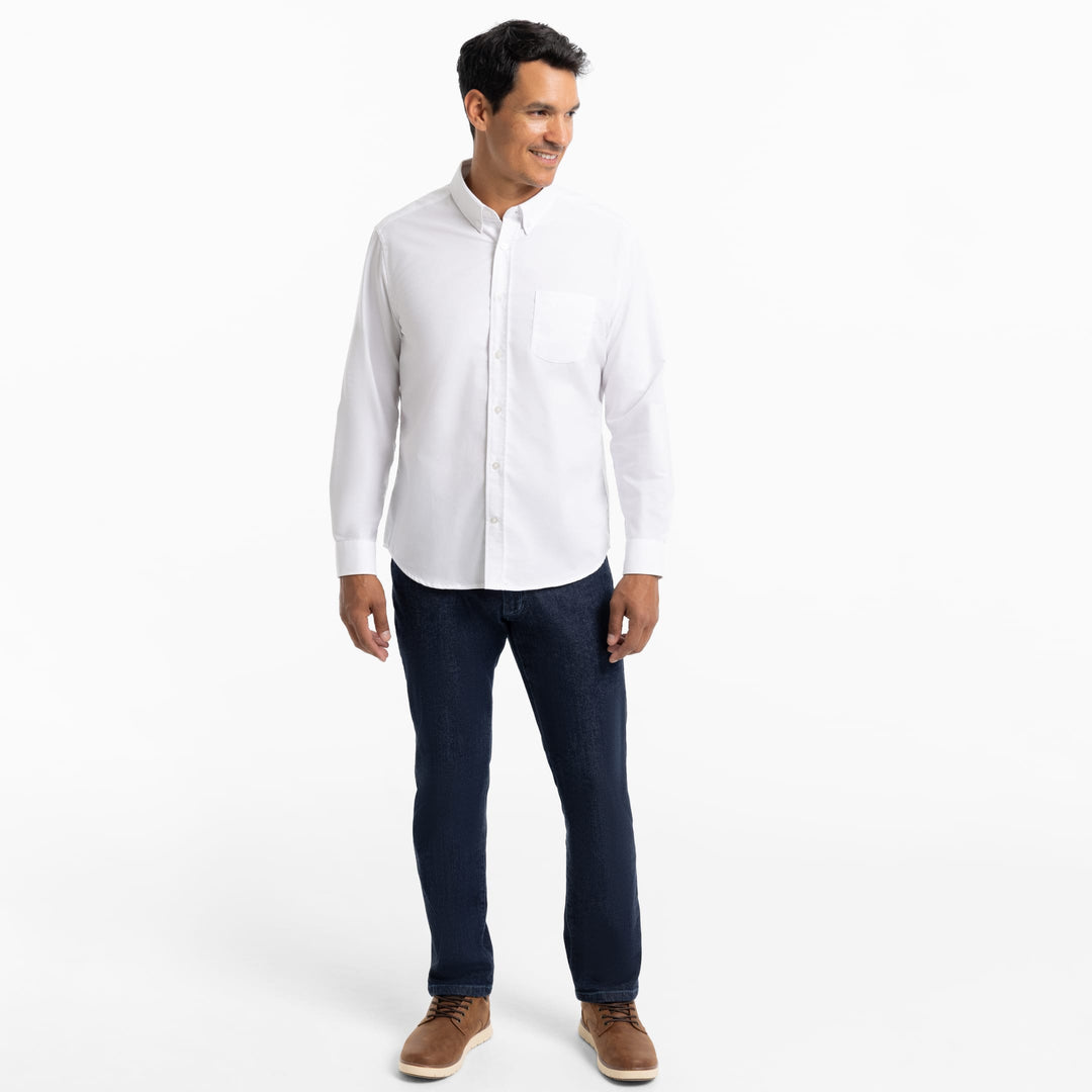 Ash & Erie White Oxford Wrinkle-Free Button-Down Shirt for Short Men   Everyday Shirts