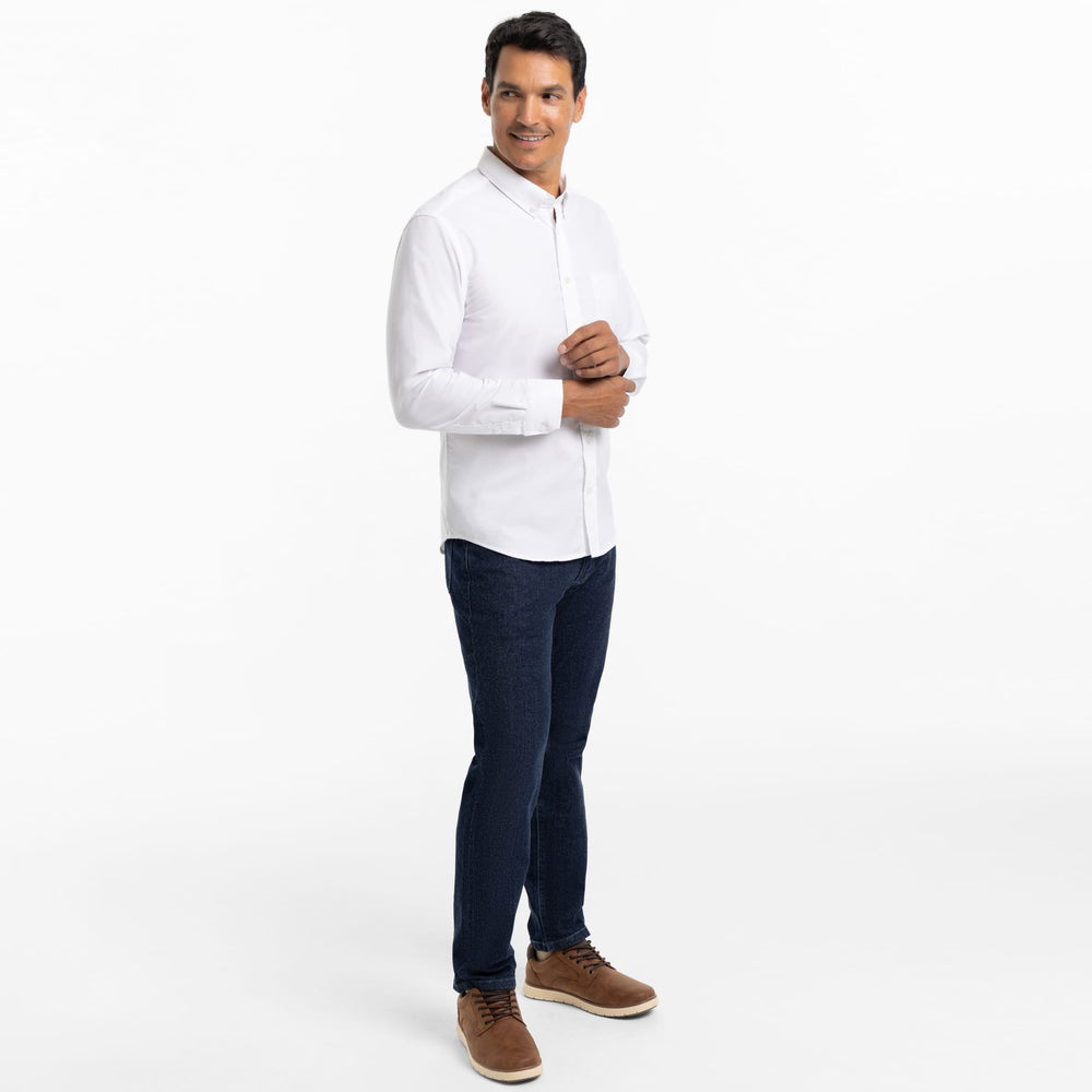 Ash & Erie White Oxford Wrinkle-Free Button-Down Shirt for Short Men   Everyday Shirts