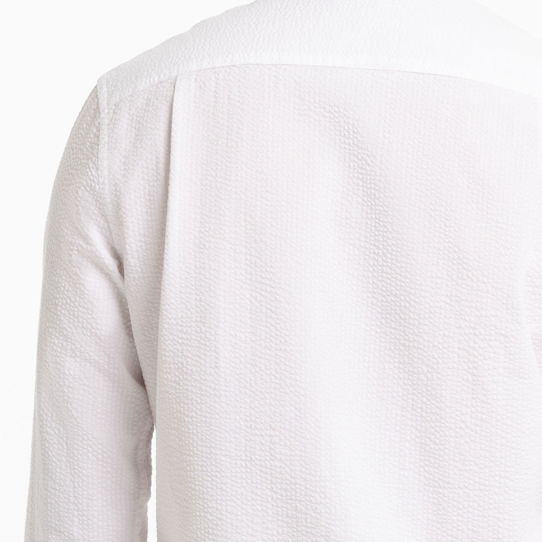 Ash & Erie White Seersucker Button-Down Shirt for Short Men   Everyday Shirts