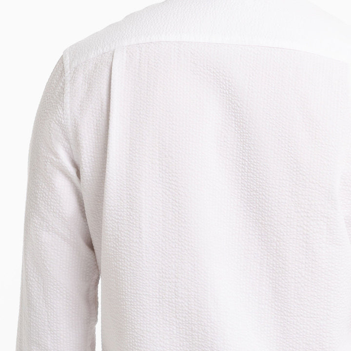 Ash & Erie White Seersucker Button-Down Shirt for Short Men   Everyday Shirts