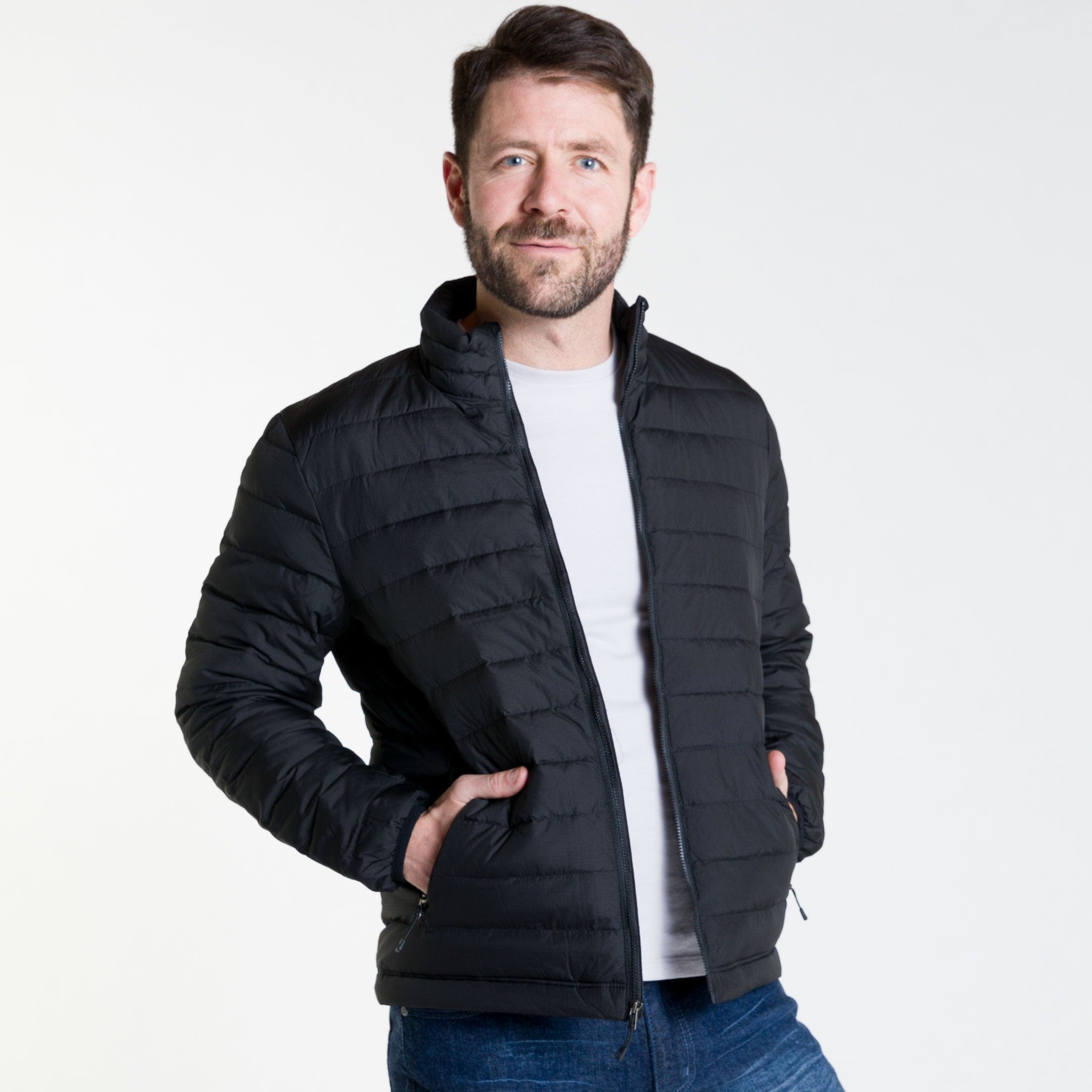 Ash & Erie Black Fjord Down Jacket for Short Men display picture 1