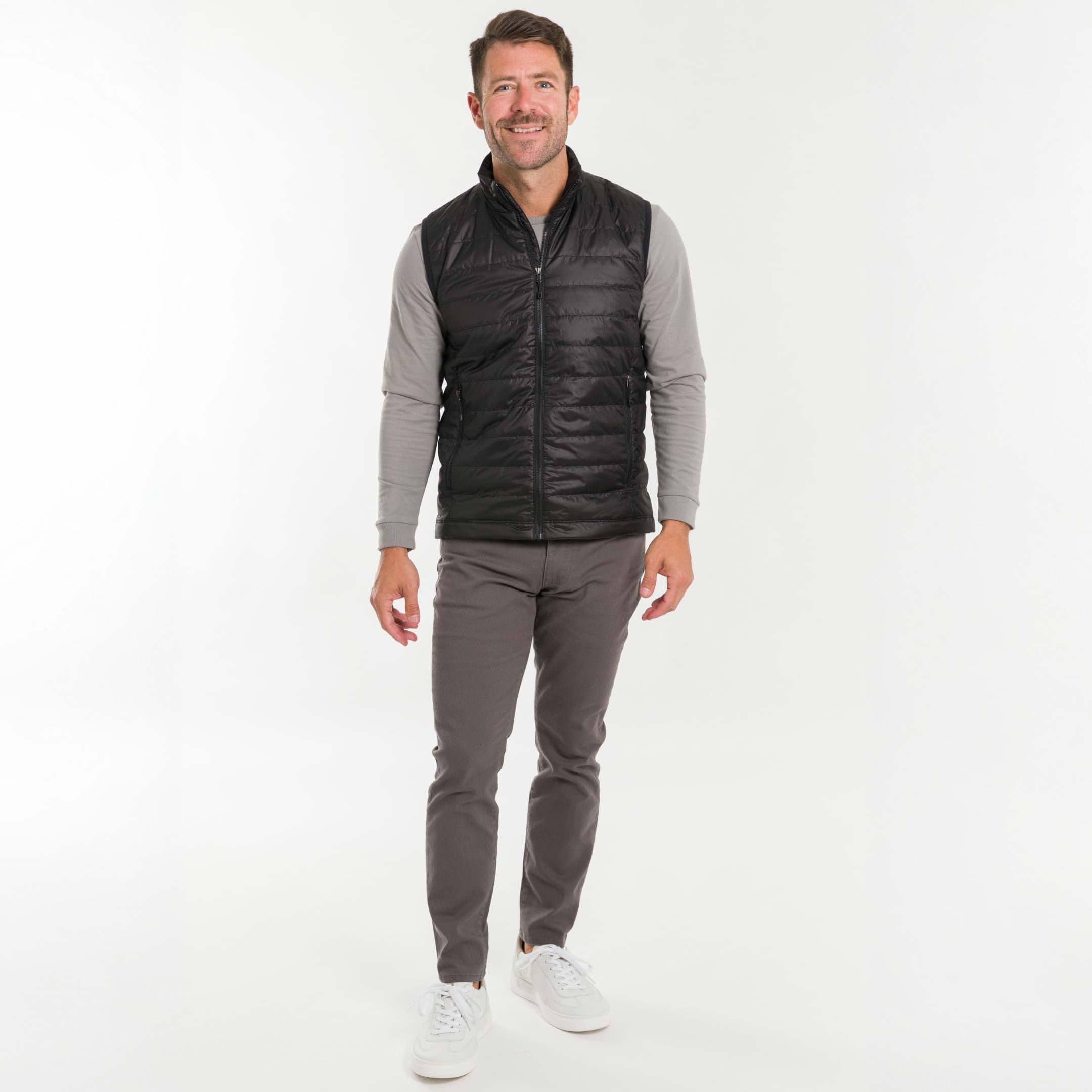 Ash & Erie Black Fjord Vest for Short Men   Fjord Vest