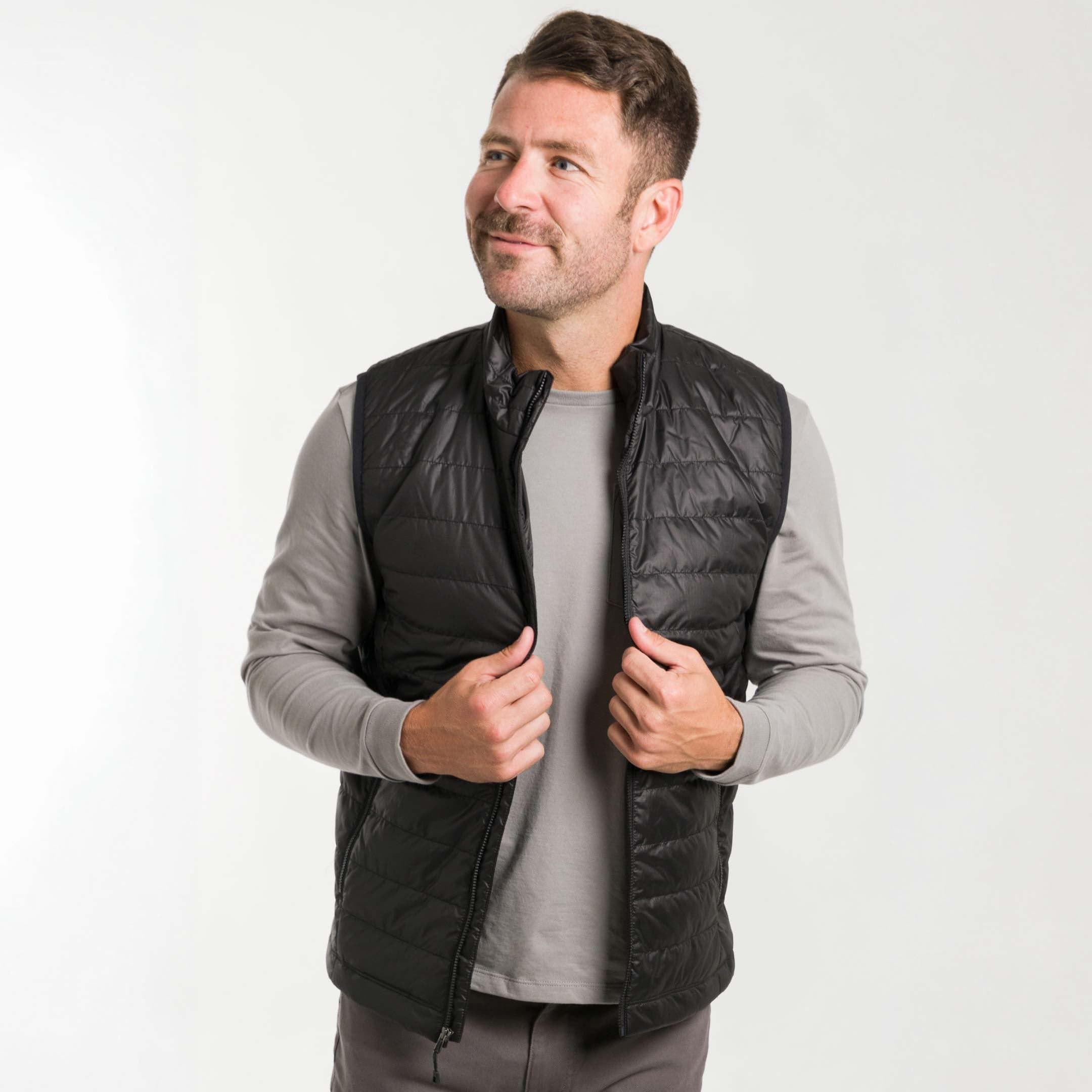 Puffer vest with short sleeve shirt online