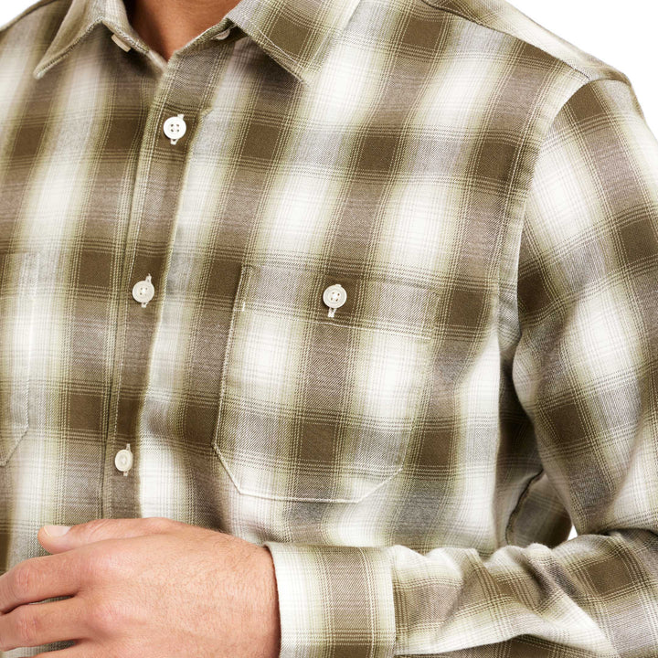 Ash & Erie Balsam Ombre Flannel Button-Down Shirt for Short Men   Flannel Everyday Shirt