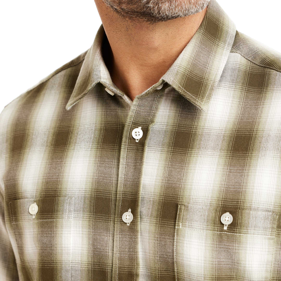Ash & Erie Balsam Ombre Flannel Button-Down Shirt for Short Men   Flannel Everyday Shirt