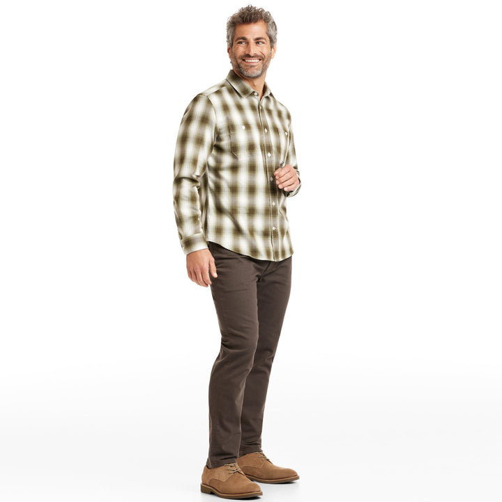 Ash & Erie Balsam Ombre Flannel Button-Down Shirt for Short Men   Flannel Everyday Shirt