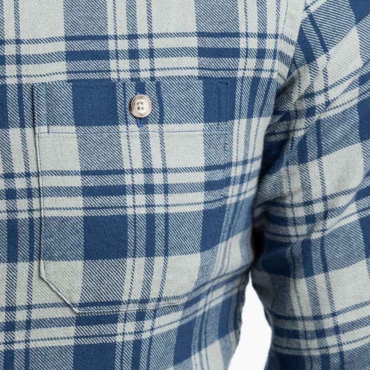 Ash & Erie Blue Heron Flannel Button-Down Shirt for Short Men   Flannel Everyday Shirt