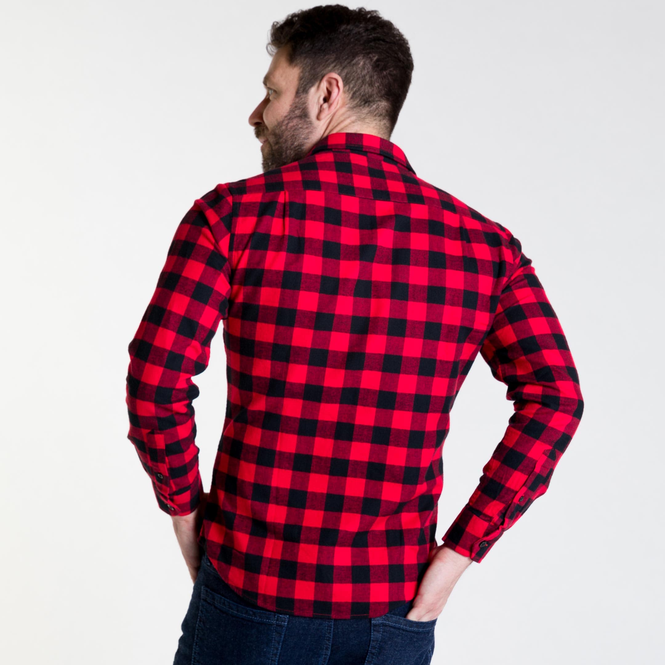Ash & Erie Buffalo Plaid Flannel Button-Down Shirt for Short Men Ash & Erie Buffalo Plaid Flannel Button-Down Shirt for Short Men