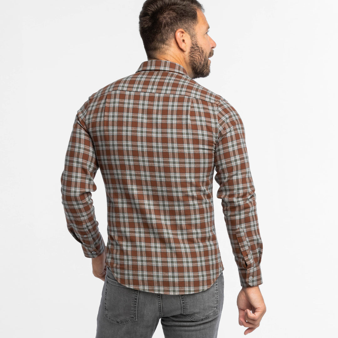 Ash & Erie Copper Hill Flannel Button-Down Shirt for Short Men   Flannel Everyday Shirt