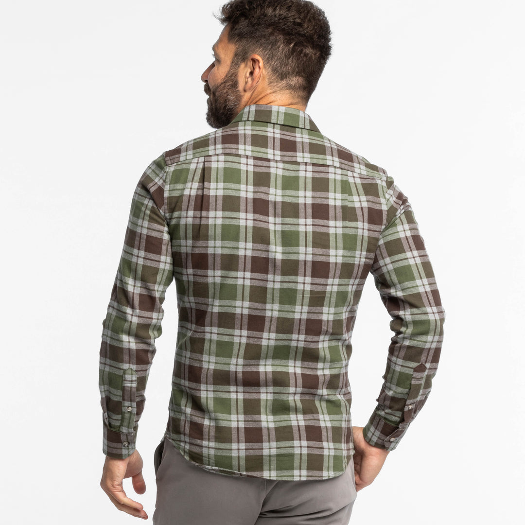 Ash & Erie Greenfield Flannel Button-Down Shirt for Short Men   Flannel Everyday Shirt