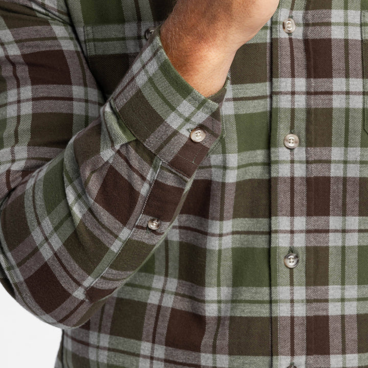 Ash & Erie Greenfield Flannel Button-Down Shirt for Short Men   Flannel Everyday Shirt