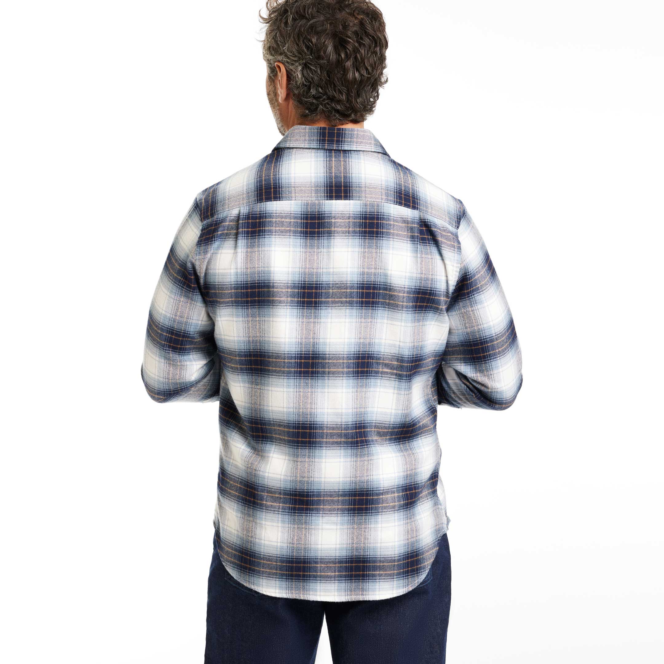 Ash & Erie Harbor Ombre Flannel Button-Down Shirt for Short Men   Flannel Everyday Shirt