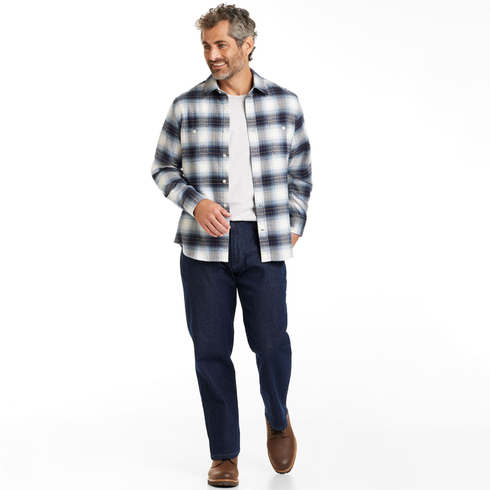 Ash & Erie Harbor Ombre Flannel Button-Down Shirt for Short Men   Flannel Everyday Shirt