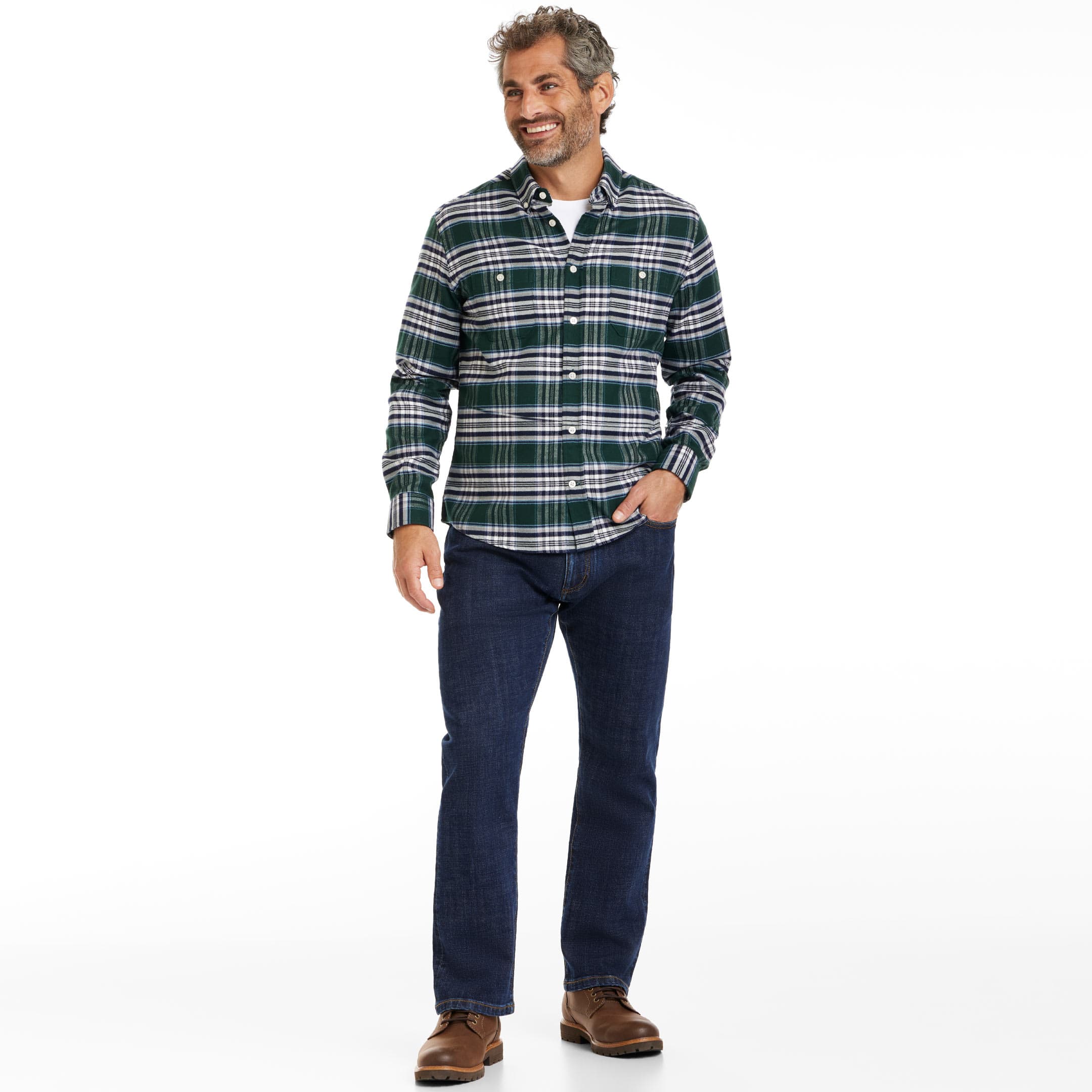 Ash & Erie Pine Grove Flannel Button-Down Shirt for Short Men   Flannel Everyday Shirt