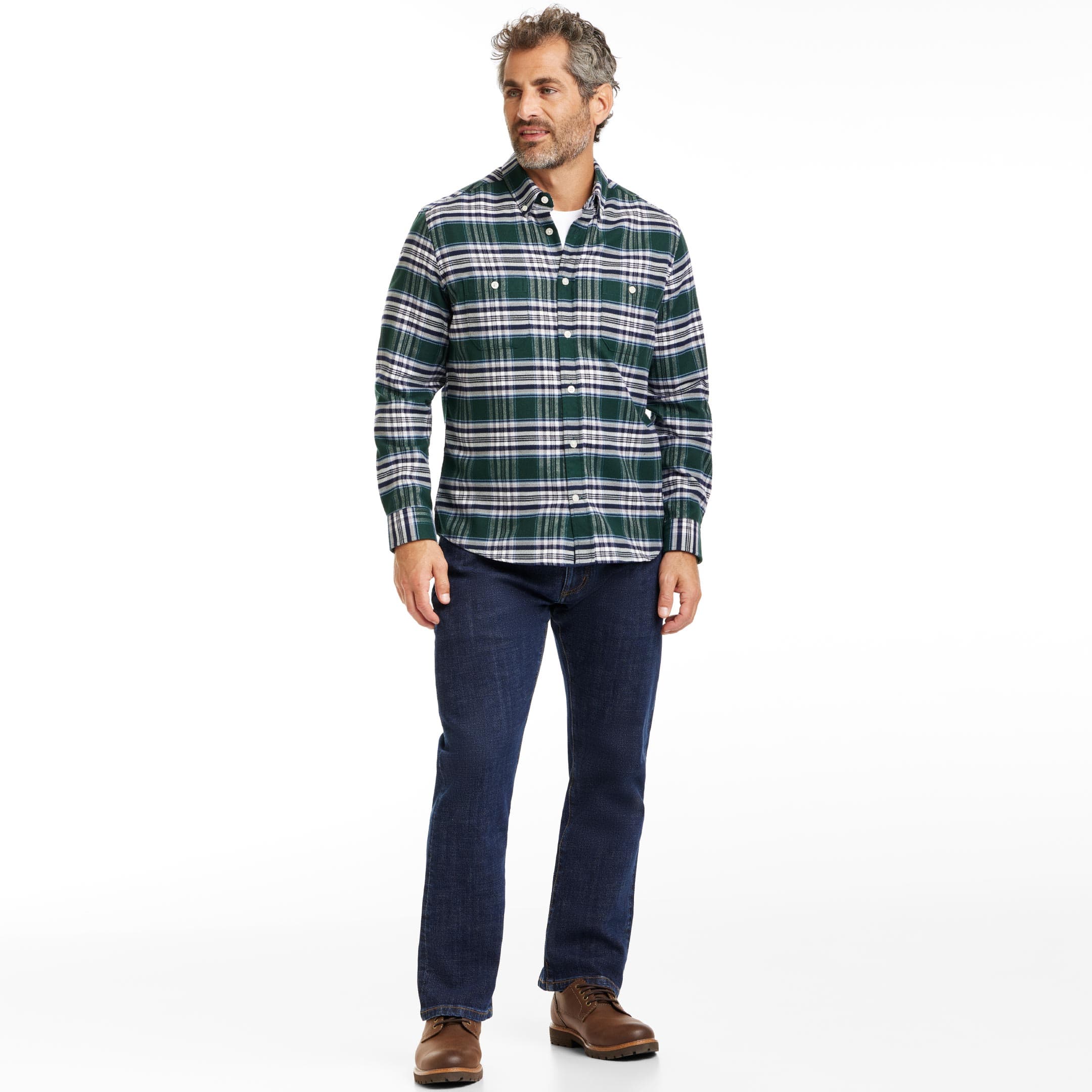 Ash & Erie Pine Grove Flannel Button-Down Shirt for Short Men   Flannel Everyday Shirt