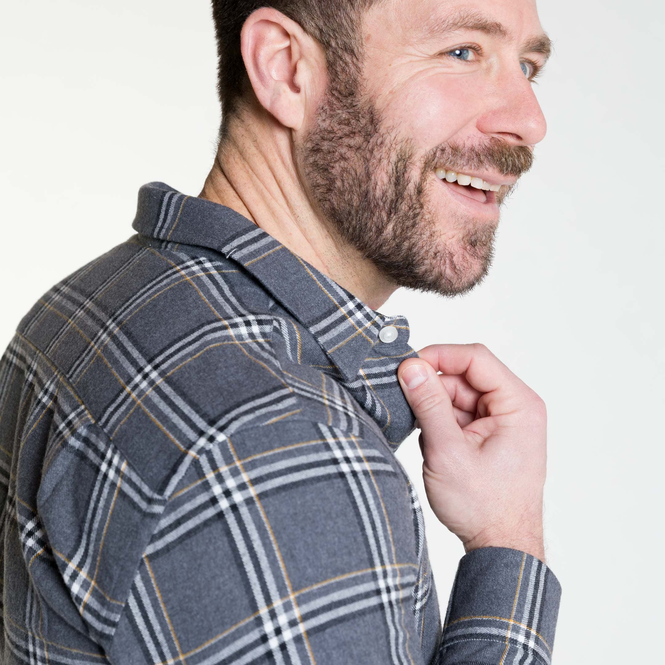 grey plaid dress shirt Trek Shirt: Ash Grey Plaid XXL / Ash Grey Plaid
