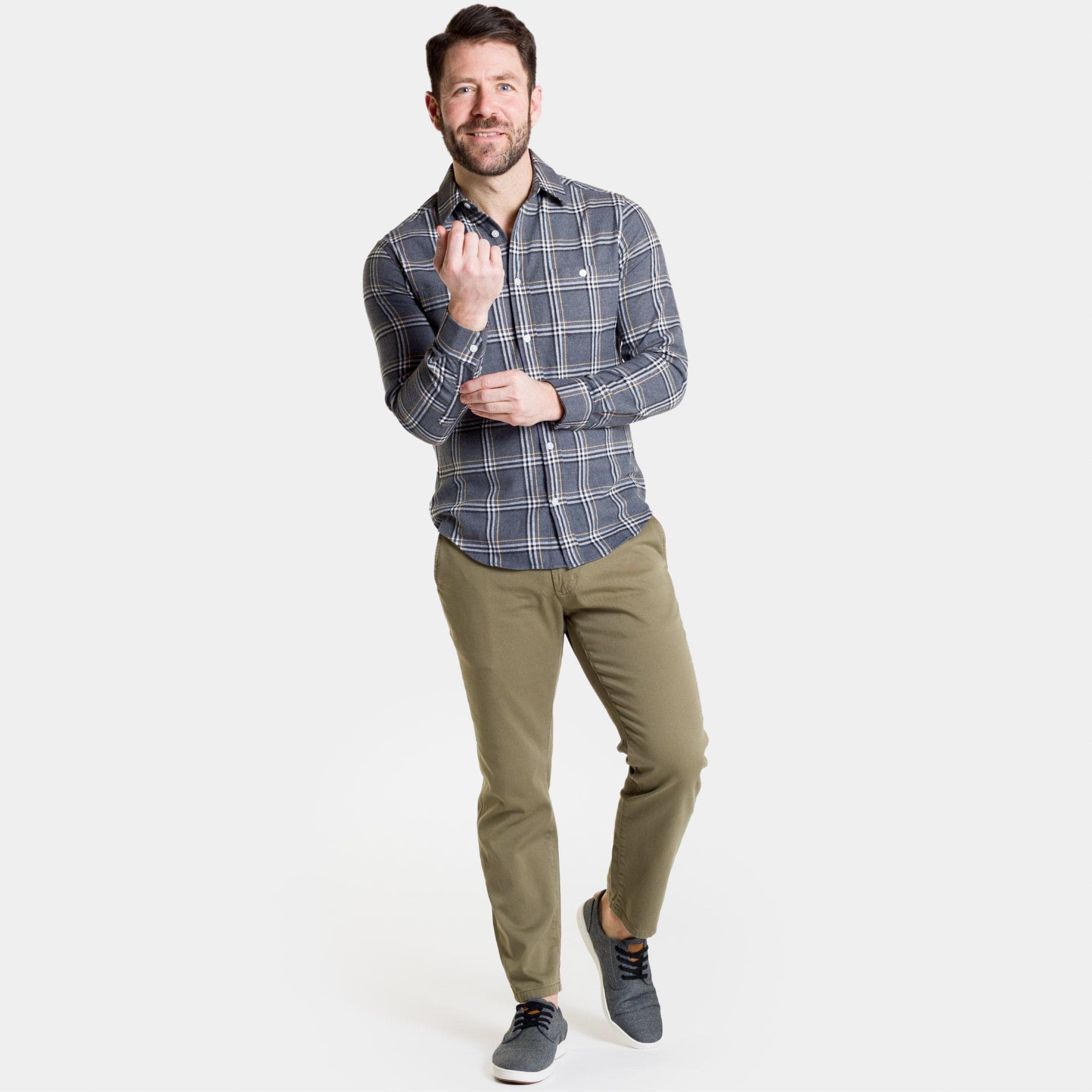 flannel dress shirt Ash & Erie Ridge Plaid Flannel Button-Down Shirt for Short Men Ridge Plaid / S / Slim