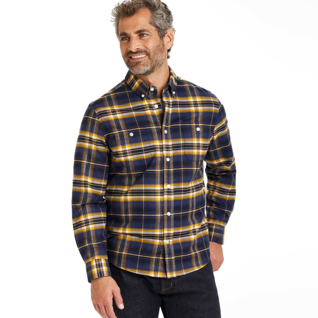 Ash & Erie Yellowstone Flannel Button-Down Shirt for Short Men   Flannel Everyday Shirt