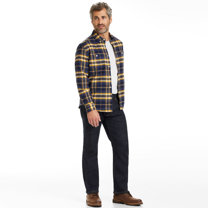 Ash & Erie Yellowstone Flannel Button-Down Shirt for Short Men   Flannel Everyday Shirt