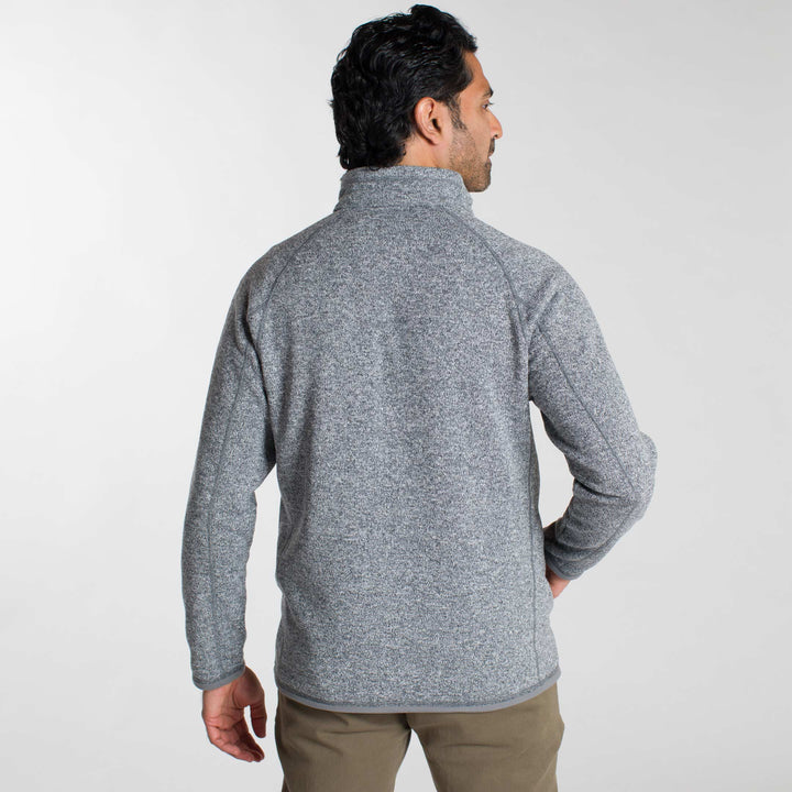 Ash & Erie Heather Grey Full-Zip Jacket Fleece for Short Men   Fleece