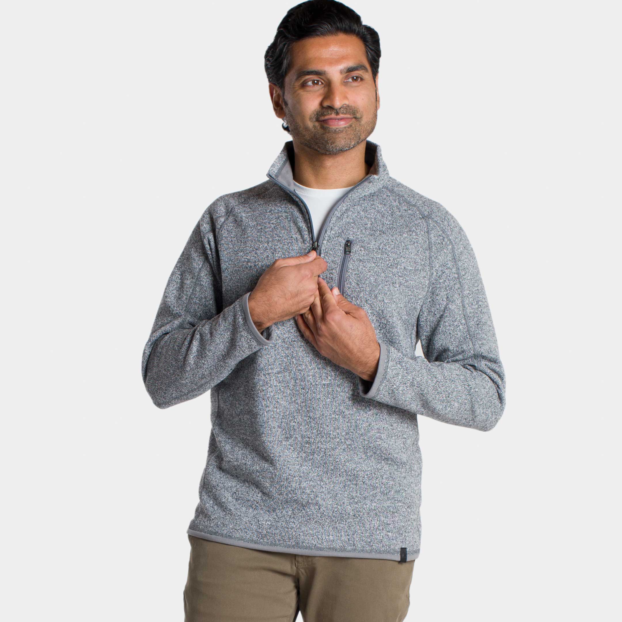 Heather Grey Quarter-Zip Fleece Heather Grey XS