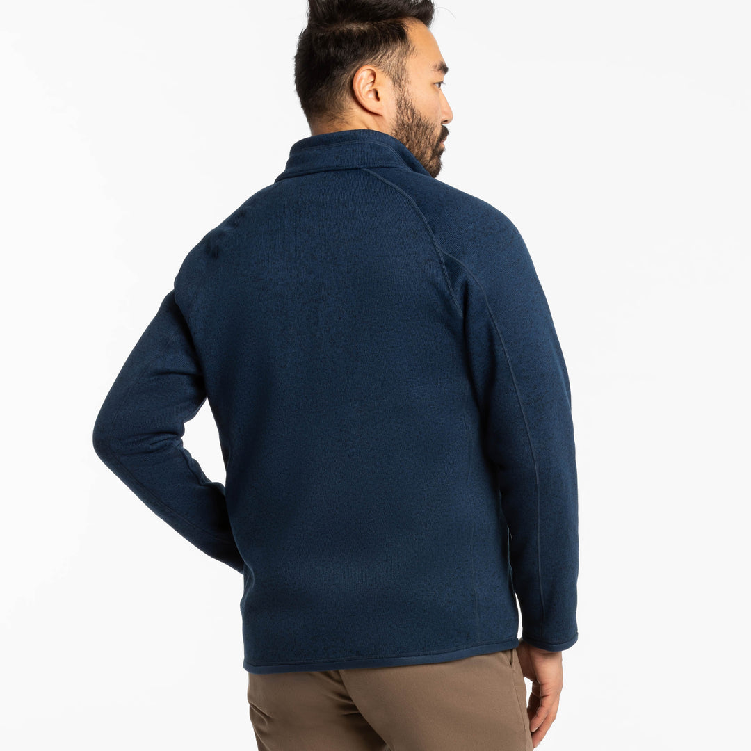 Ash & Erie Heather Navy Full-Zip Jacket Fleece for Short Men   Fleece