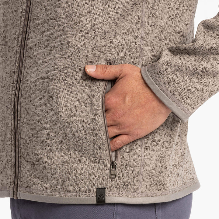 Ash & Erie Heather Oat Full-Zip Jacket Fleece for Short Men   Fleece